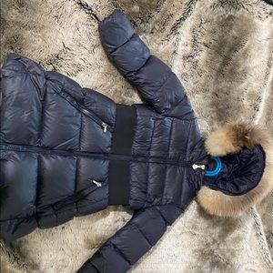 Moncler Down coat. Removable fur on hood.